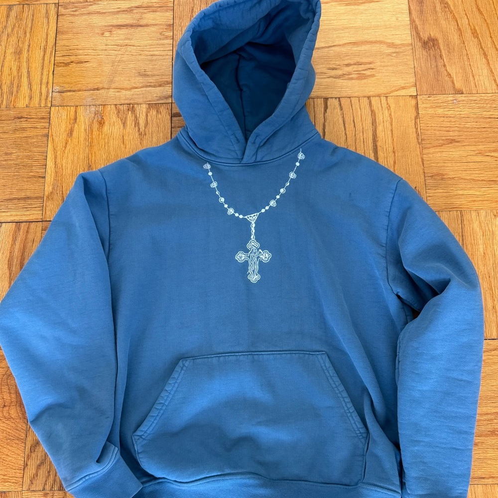 Warren lotas blue rosary hoodie size M